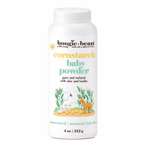 Boogie and Bean Cornstarch Baby Powder, Natural Unscented No Talc No GMO 4 oz