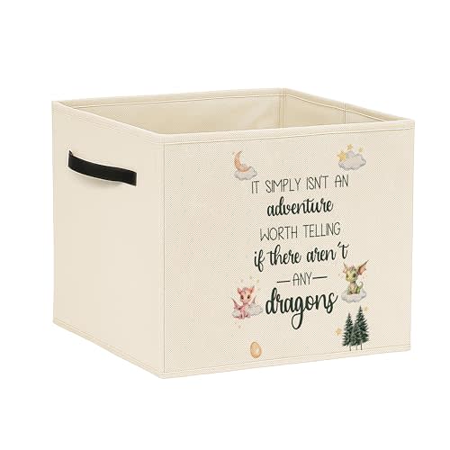 Briblaze Dragon Nursery Storage Bins, Baby Dragon Nursery Collapsible Baskets Organizer for Kids Toddler Bedroom Clothes Toys Books, Toybox for Kids Boys Girls Room Playroom