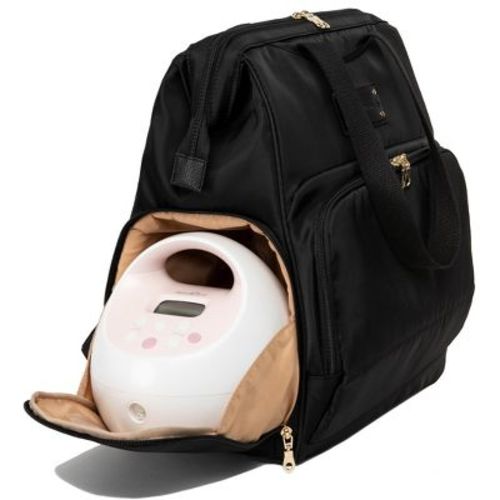Norah Breast Pump Backpack – Hands-Free Pumping Bag with Insulated Milk Storage, Laptop Sleeve & Wide-Open Frame – by Sarah Wells (Black)