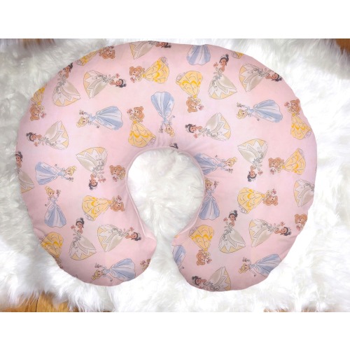 Princesses Cinderella, Princess Tiana, and Belle Baby Nursing Pillow Cover