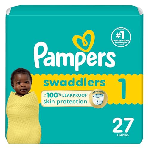 Pampers Baby Diapers - Swaddlers - Size P1, 27 Count, Ultra Absorbent Disposable Preemie Diaper