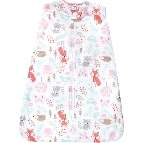 Hudson Baby Unisex Baby Mink with Sherpa Inner Sleeping Bag, Sack, Blanket, Girl Woodland, 6-12 Months
