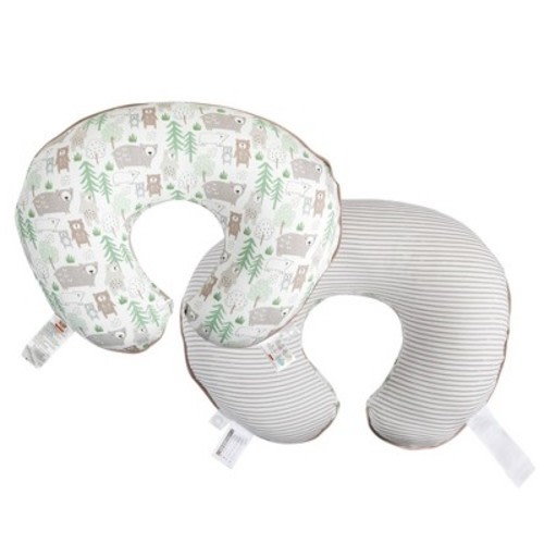 Boppy Organic Fabric Nursing Pillow Cover - Taupe Bear Family