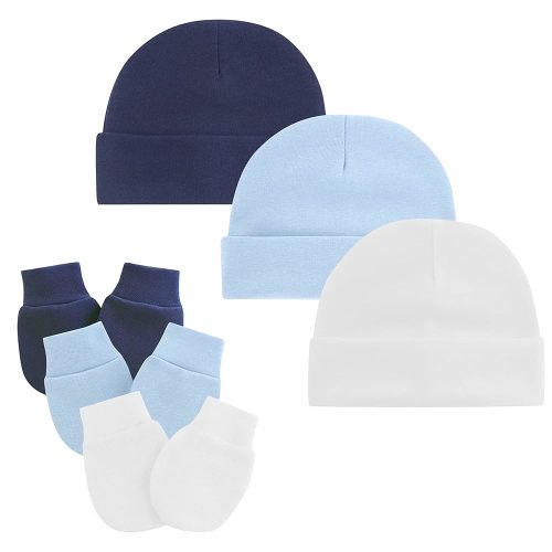 Zando Baby Hats and Mittens Unisex Infant Beanie Caps Newborn Hospital Hat with Scratch Mitten Set for Baby Boys Grils Hats