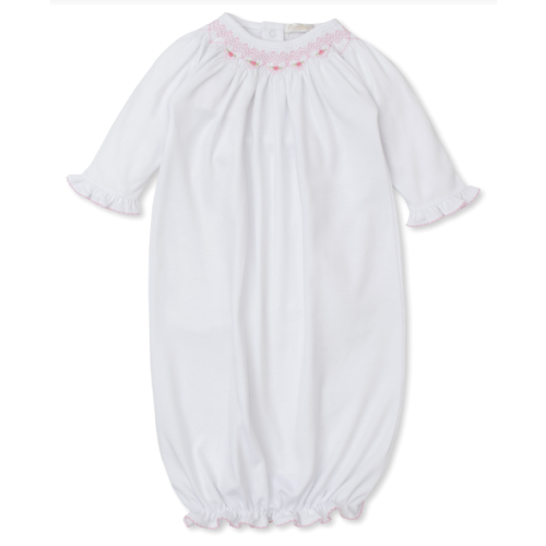 Smocked White Bishop Sack Gown with Pink CLB Summer Bishop 24
