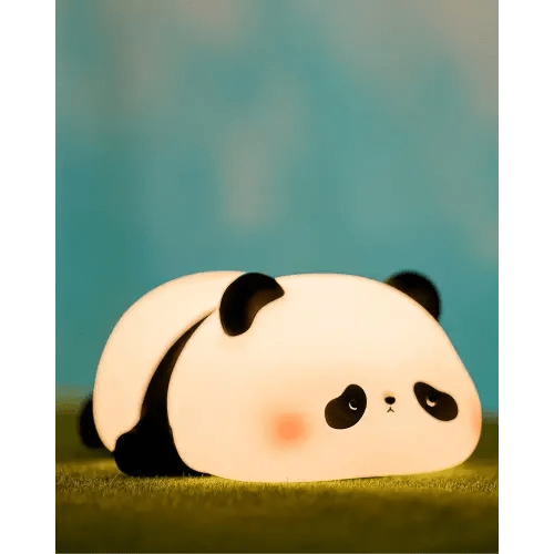 LED Cute Panda Night Light 3 Level Dimmable Nursery Night Light Squishy Silicone Night Light Rechargeable Bedside Touch Lamp for Room Decor, Cute Gifts Stuff for Boys Girls Baby Children