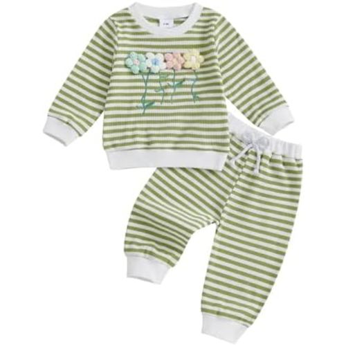 Nyapruwe Baby Girl Outfits Toddler Fall Winter Clothes Cute Long Sleeve Sweatshirt Tops Pants Set Infant 2Pcs Clothing