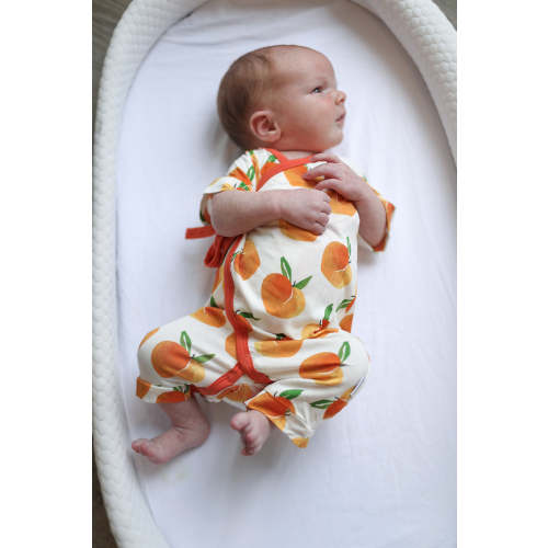 Peaches Bamboo Kimono Onesie with Snaps