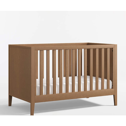 Ever Simple Flax Brown Wood Covertible Baby Crib with Toddler Bed Rail