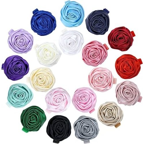 inSowni 20 Pieces 5cm/2" Rose Flower Hair Clips Floral Hair Barrettes Hair Pins Accessories for Baby Girls Toddlers Kids Teens