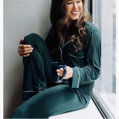 Samring Pajamas Women's Long Sleeve Sleepwear Button Down Pj Sets Soft Loungewear Pajama Set for Women S-XXL