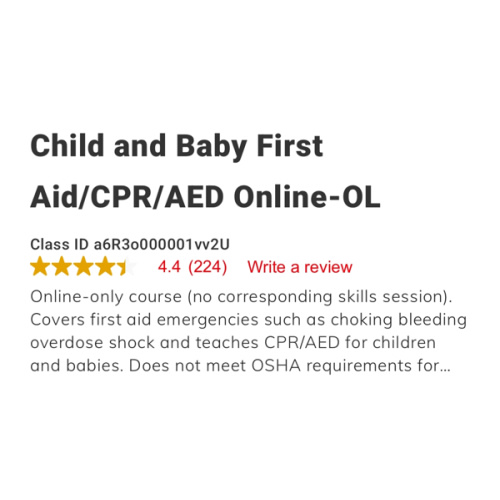 infant/toddler cpr certification