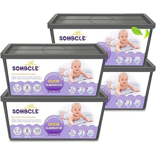 Refills Compatible with Genie Easy Roll Signature Diaper Pail and Platinum Diaper Pail, Upgraded 30 Bags Hold up to 1400 Newborn Diapers, Extra Thickness Powerful Odor Control, Plant Scented