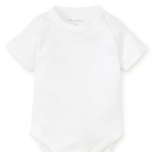 Kissy Pointelle White Short Sleeve Bodysuit