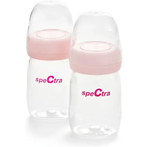 Spectra - Wide Neck Baby Bottles - Compatible with Spectra Breast Milk Pump Flanges (Pack of 2)