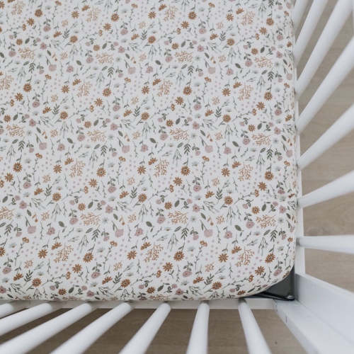 muslin crib sheet // girly floral