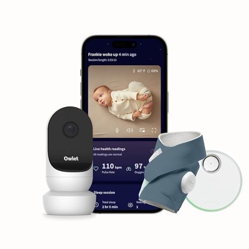 Owlet® Dream Duo Smart Baby Monitor: FDA-Cleared Dream Sock® Plus Owlet Cam 2- Tracks & Notifies for Pulse Rate & Oxygen While Viewing Baby in 1080p HD WiFi Video