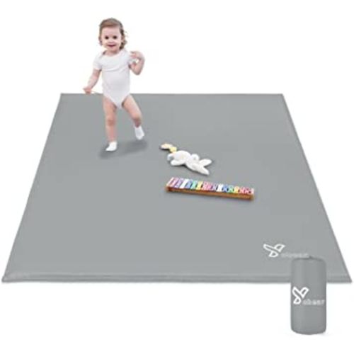 Baby Playpen Mat, 50"x 50"x 1.18“ Self-Inflating Play Mat for Babies and Toddlers, Roll Up & Waterproof Foam Crawling Mat for Floor, Portable Playmat for Babies with Travel Bag