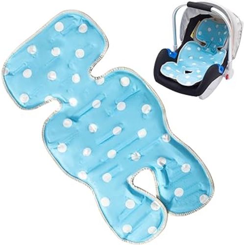 Car Seat Cooling Pad for Baby, 2 in 1 Reversible Car Seat Cooler, Summer Infant Car Seat Cooling Cushion, Multifunctional Stroller Cooling Pad Liners for Carrier, Chair, Swing (Blue)