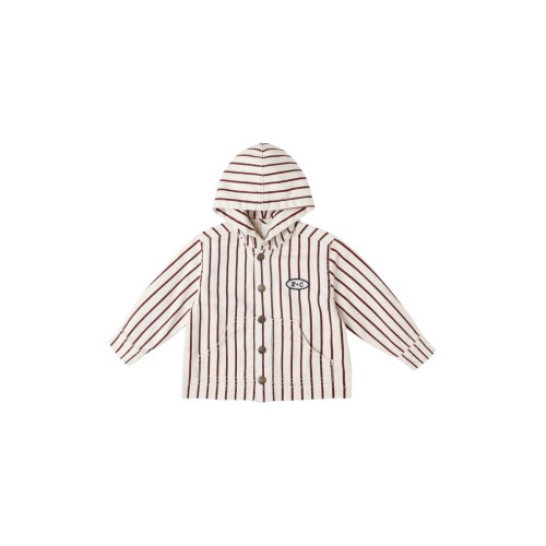 Sammy Stripe Hooded Workwear Jacket, 6-12M