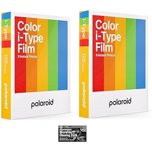 Polaroid i-Type Color Glossy Instant Film for Polaroid Now, Lab, and OneStep2 Camera - 2-Pack with Cloth