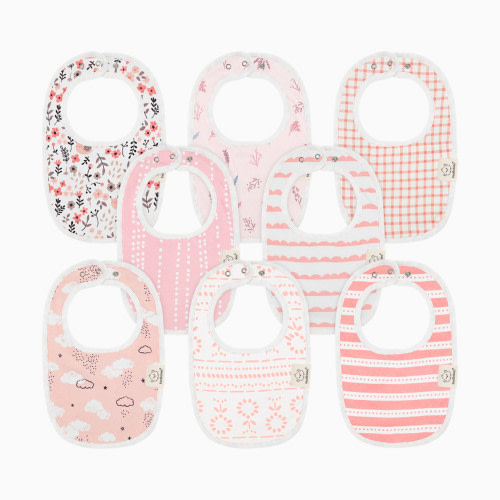 KeaBabies Urban Drool Bibs (8 Pack) - Sweet Charm, 8