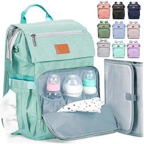 PILLANI Baby Diaper Bag Backpack - Large Bag for Boys & Girls, Waterproof Diaper Backpack - Travel Diaper Bags w/Changing Pad, Baby Registry Search & Shower Gifts - Essentials Must Haves Newborn Stuff