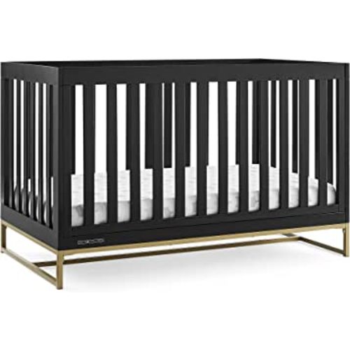 Delta Children Jade 4-in-1 Convertible Crib - Greenguard Gold Certified, Ebony/Bronze