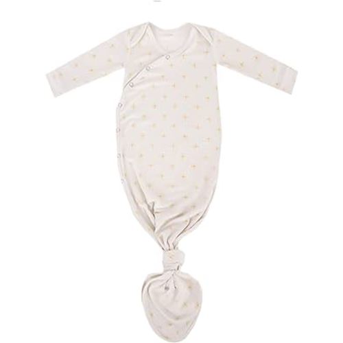 Copper Pearl Baby Gown - Knotted Newborn Sleepers for Baby Boy and Girl, Soft Stretchy Long Sleeve Infant Gowns with Bottom Tie and Hand Mittens, Perfect Hospital Coming Home Outfit (Santa Fe)