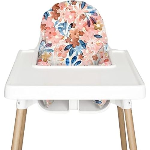Highchair Insert Cover, Compatible for IKEA Antilop Highchair, High Chair Accessories Stain-Proof and Wipeable Insert Cover (Cushion NOT Included)(Pink Posies)