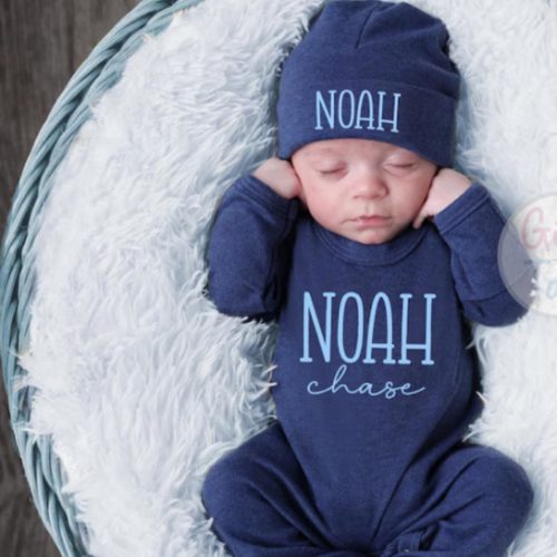 Newborn Boy Coming Home Outfit Baby Boy Gift Newborn Boy Outfit Personalized Baby Boy Outfit Newborn Gift Blue