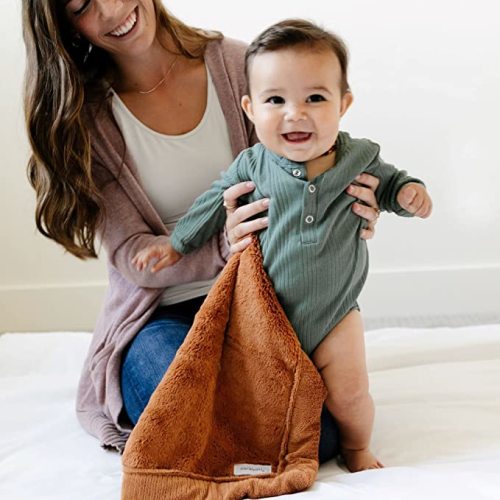 Saranoni Security Blankets for Babies Super Soft Boutique Quality Lush Luxury Baby Blanket (Mini 15" x 20", Camel) - Mini 15"x20"