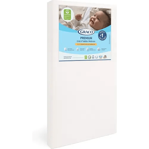 Graco Premium Crib & Toddler Mattress – GREENGUARD Gold Certified & CertiPUR-US Certified, Fits All Standard Crib & Toddler Beds, Waterproof Sleep Surface, Machine-Washable Outer Cover for Easy Care