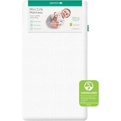 Newton Baby Mini Crib Mattress 24" x 38" - 100% Breathable Proven to Reduce Suffocation Risk, 100% Washable - Removable Cover Included, GREENGUARD Gold