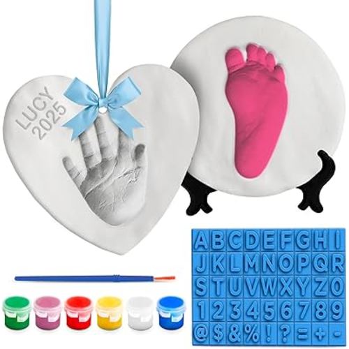 Luna Bean Baby Hand & Footprint Kit - New Mom Gifts, Keepsake Ornament, Registry Gifts for Parents, Newborn Babies Shower Casting Clay Molding, Boy & Girl Plaster Print Making Set