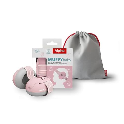 Alpine Muffy Baby Ear Protection for Babies and Toddlers up to 36 Months - CE & ANSI Certified - Noise Reduction Earmuffs - Comfortable Baby Headphones Against Hearing Damage & Improves Sleep - Blush