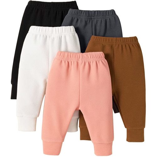 U·nikaka Toddler Baby Girl 0-48 Months 5-Pack Pants in Grey White Black Orange and Pink - Alz2111161 - 0-3 Months