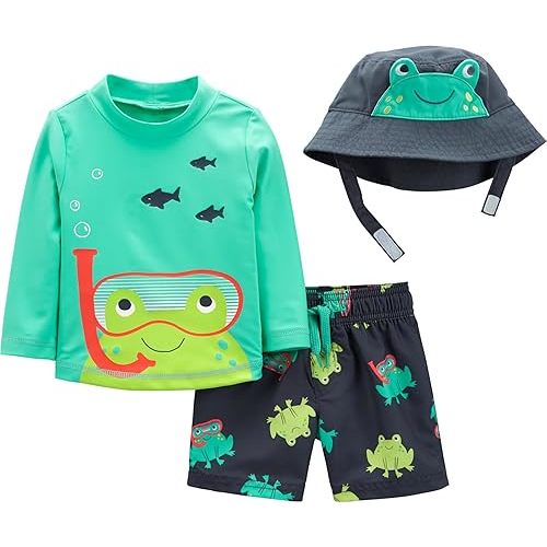 Simple Joys by Carter's Toddlers and Baby Boys' Swimsuit Trunk and Rashguard Set