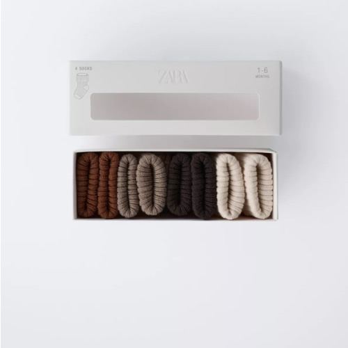 FOUR-PACK OF COLORED SOCKS IN A BOX - Brown | ZARA United States
