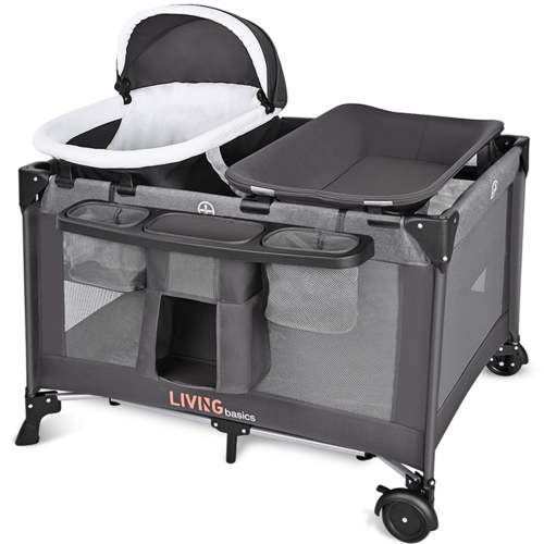 Parc pour Bébé 4 en 1, Parc de Voyage Pliable avec Berceau, Berceau Amovible et Table à Langer, Grand Parc pour Dormir à Côté du Lit, Lit de Bébé Portable, Centre de Nurserie - Walmart.ca