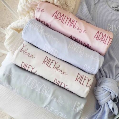 Caden Lane Personalized Baby Name Swaddle Blanket