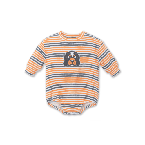 Orange and Grey Stripe Long Sleeve Bubble – Little Josie's