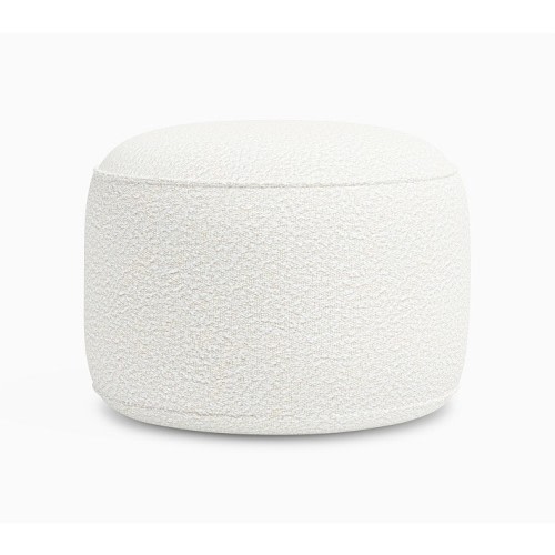 Universal Round Pouf Performance Brushed Boucle Ivory