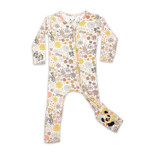 Kids' Fall Floral Fitted One-Piece Convertible Pajamas, Newborn