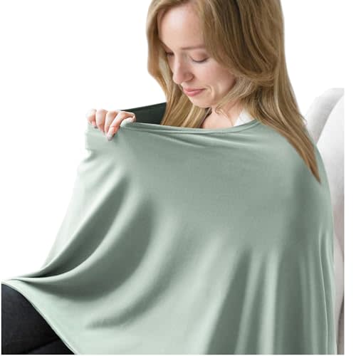MairMore Nursing Covers for Breastfeeding, Breathable Privacy Breast Feeding Covers 360 Degree Full Nursing Poncho for Baby and Mom (Green)