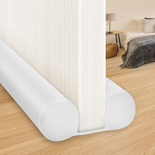 MAXTID Large Door Draft Stopper 30 Inch for Small Size Bedroom Door Fits 1 to 1.7" Gaps White Under Door Draft Blocker Doors Seal Gap Draft Guard for Bottom of Doors