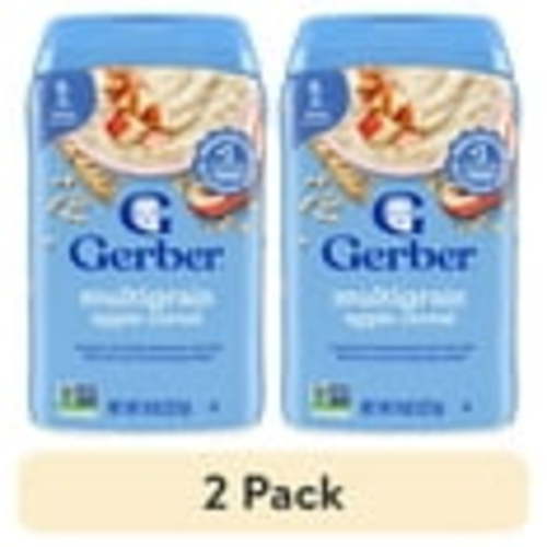 (2 pack) Gerber Stage 2 Baby Food, Multigrain Apple Cereal, 8 Oz