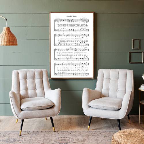 Amazing Grace Sign | Song Lyric Gift | Amazing Grace Sheet Music Sign | Hymn Sign | Sheet Music Sign| Wood Signs | Signs for Home | 289