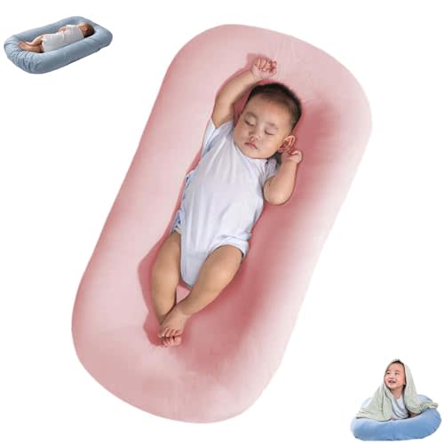 WUUJIPAI Baby Lounger for Newborn 0-24 Months, Baby Nest, Snuggle Me Lounger, Bionic Design Baby Nest Sleeper, Soft Organic Breathable Lounger Pillow for Newborn Infants (Pink Newborn Lounger)