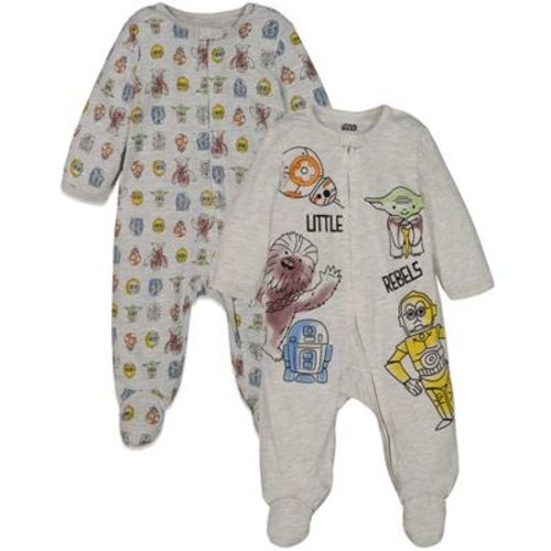 Star Wars Yoda R2-d2 C-3po Chewbacca Bb-8 Infant Baby Boys 2 Pack Zip Up Sleep N' Play Coveralls Little Rebels 12 Months